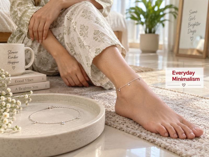 Simple minimal anklets for everyday casual and traditional styling by SaleManch
