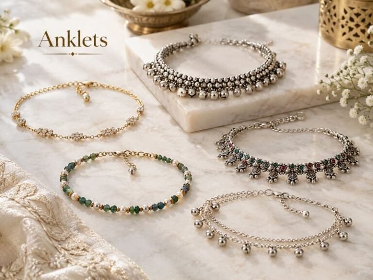 Traditional and contemporary Indian anklets in varied designs by SaleManch
