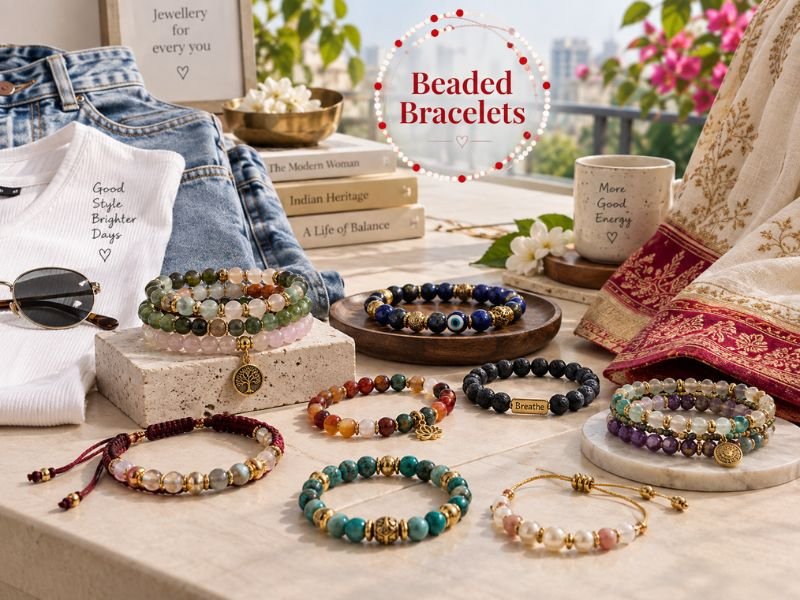Beaded bracelets with colourful beads, textures and patterns by SaleManch