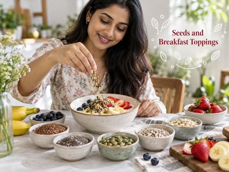 Seeds and nutritious breakfast toppings for cereals, porridge and everyday meals by SaleManch