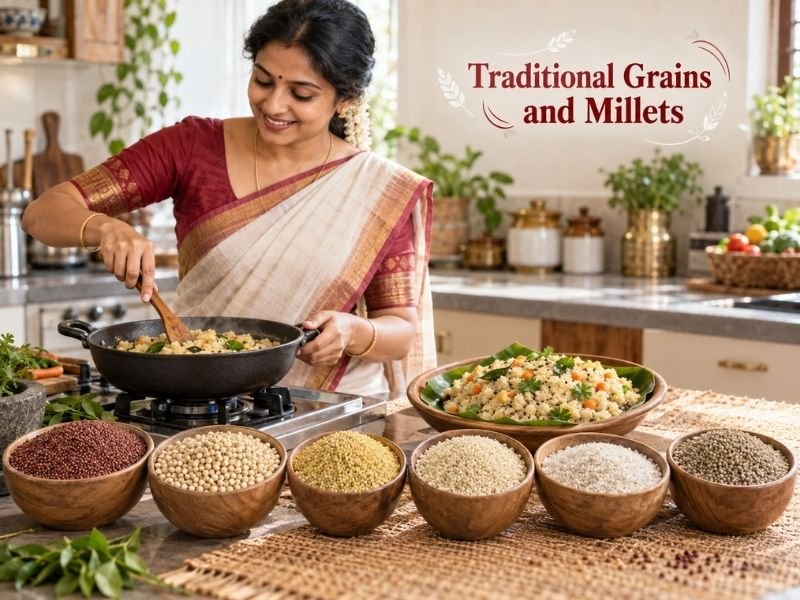 Traditional grains and millets used in wholesome breakfast foods and everyday meals by SaleManch