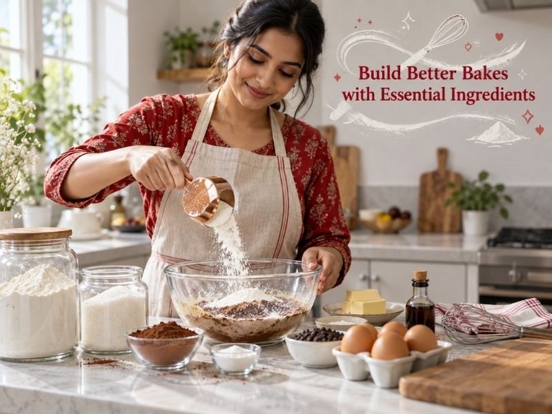 Baking essentials including flour, baking ingredients, sweeteners and decorating supplies by SaleManch