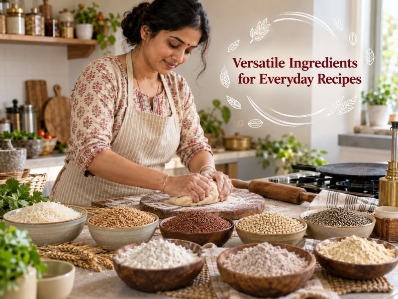 Grains, millets and flours for everyday cooking, baking and traditional recipes by SaleManch