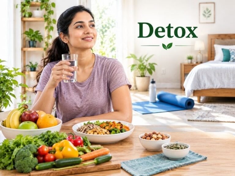 Fresh foods and beverages representing balanced lifestyle choices by SaleManch