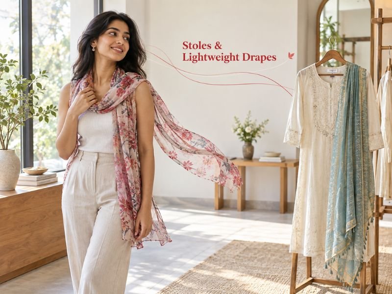 Lightweight dupattas and versatile stoles for ethnic and contemporary outfits by SaleManch