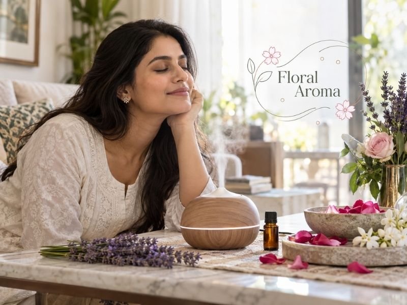 Floral essential oils with delicate botanical fragrances for aromatic routines by SaleManch