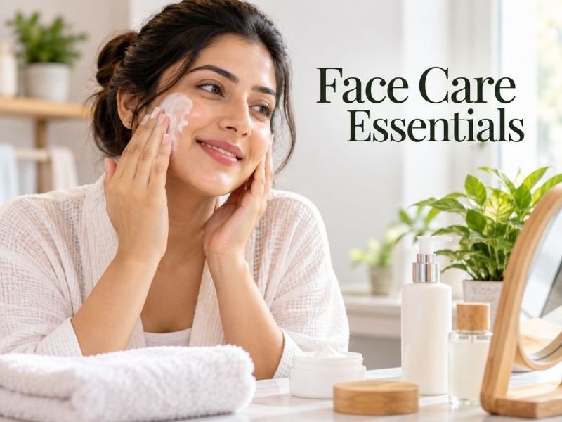 Everyday facial skincare products arranged together by SaleManch