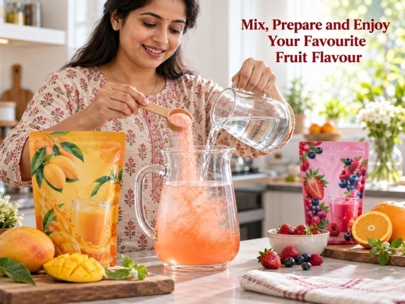 Fruit drink concentrates and powdered mixes for preparing fruit beverages by SaleManch