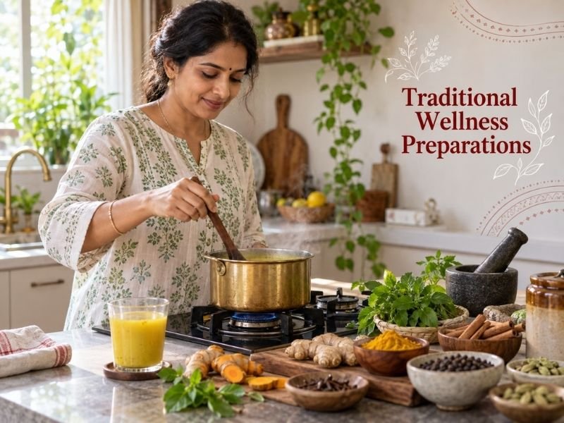 Traditional wellness preparations with herbs and natural ingredients for immunity by SaleManch