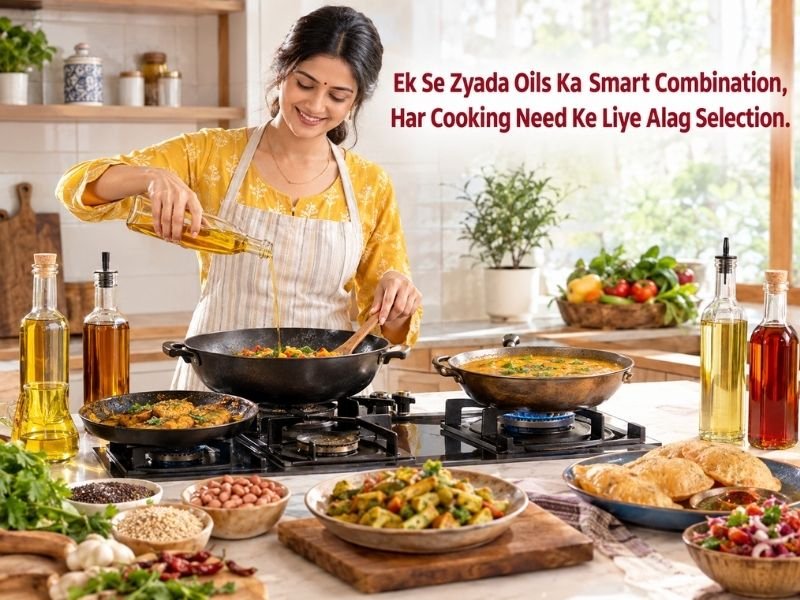Blended and specialised cooking oils for different culinary uses by SaleManch