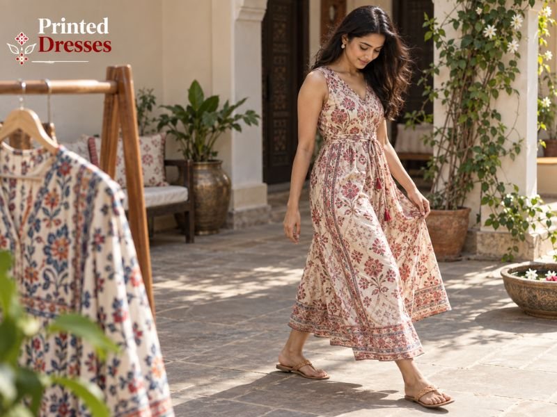 Printed dresses with floral, geometric and abstract patterns by SaleManch