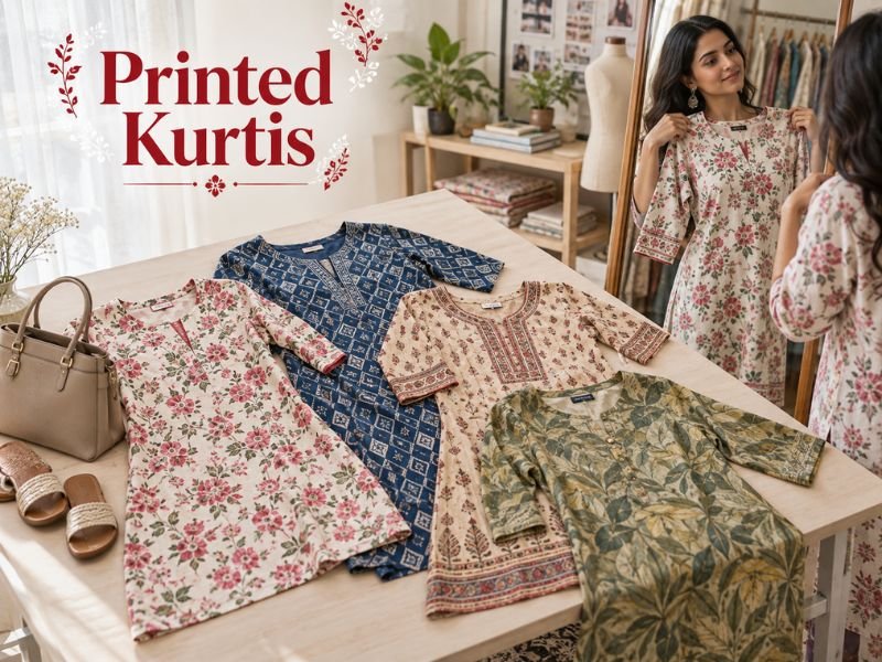 Printed kurtis featuring floral, geometric and traditional patterns by SaleManch