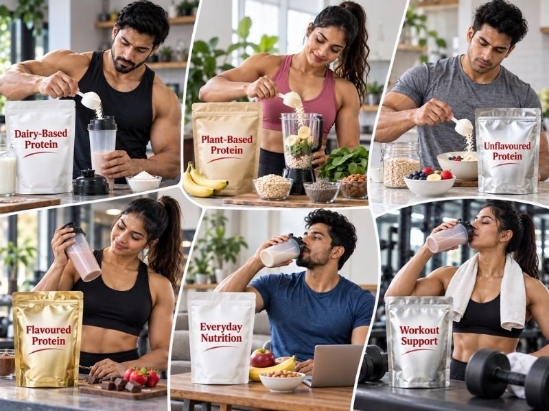 Protein supplements in popular varieties and formats for fitness routines by SaleManch