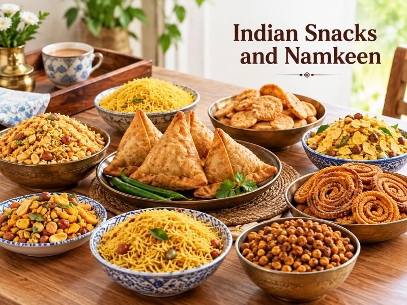 Indian snacks and namkeen in different flavours, textures and varieties for everyday snacking by SaleManch
