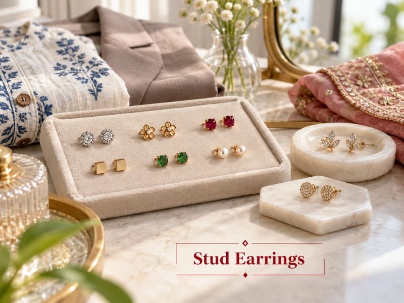 Stud earrings with simple designs for everyday styling by SaleManch