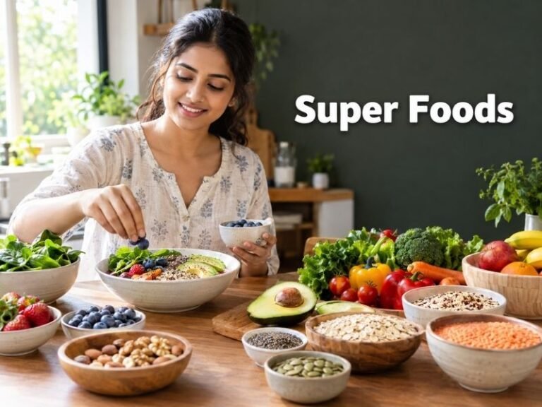 Nutrient-rich super foods in an everyday meal setting by SaleManch