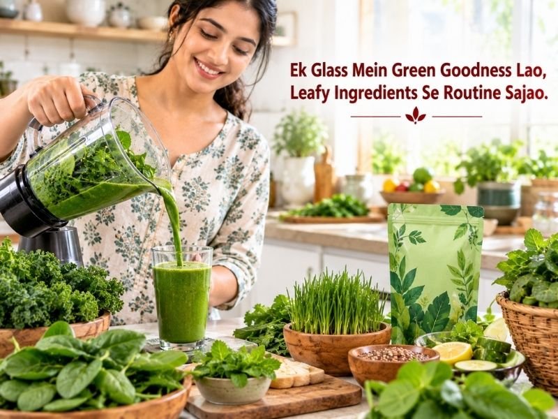 Super greens products featuring green plant-based ingredients for nutrition by SaleManch